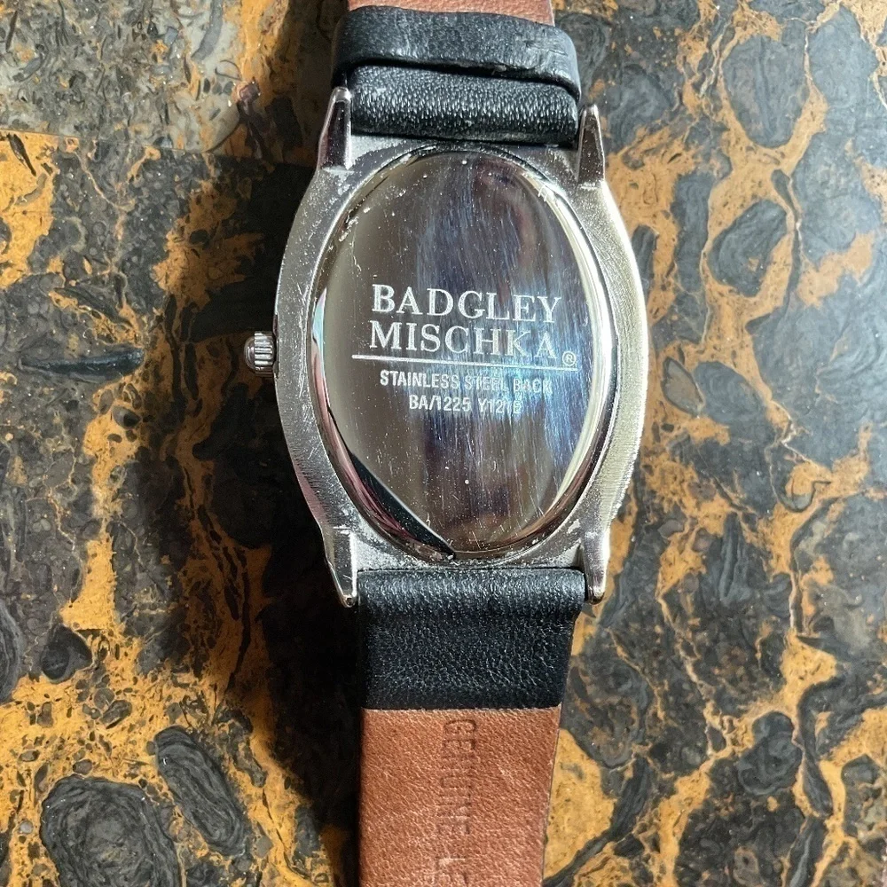 BADGLAY MISCHKA RHINESTONE DESIGN STAINLESS STILL WATCH